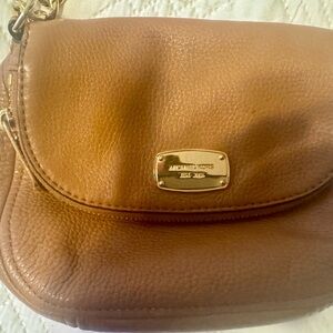 Michael Kors Brown Leather Crossbody Bag with Chain Strap